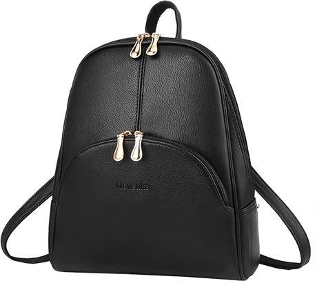 A-BlACK Women Nevenka Brand Women Bags Backpack PU Leather Zipper Bags