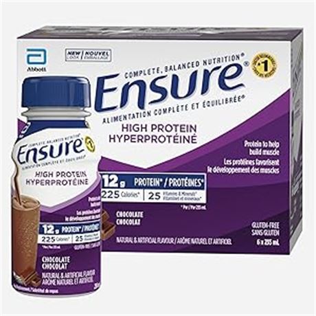 Ensure High Protein 12 g, Meal Replacement Shakes | 6 x 235-mL Bottles