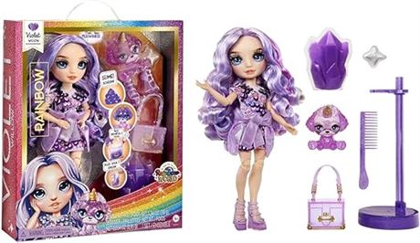 Rainbow High Violet (Purple) with Slime Kit & Pet - Purple 11” Shimmer Doll