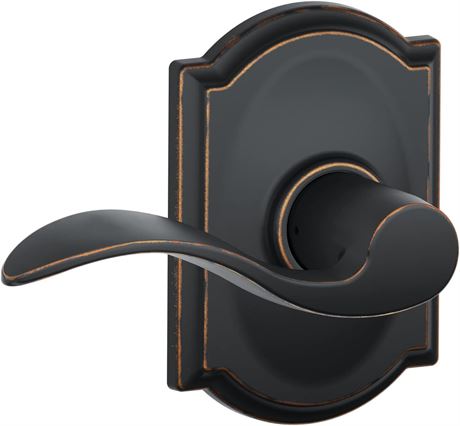 Schlage F10 Acc 716 CAM Camelot Collection Accent Passage Lever, Aged Bronze