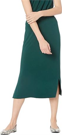 2XL Dark Green Amazon Essentials Womens Plus Pull on Knit Midi Skirt