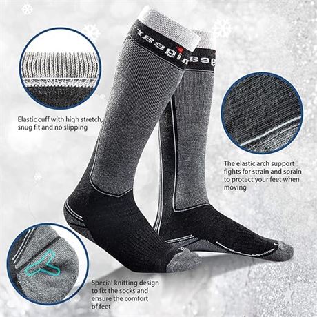 Unigear Ski Socks for Men Women, Warm and Soft Winter Socks for Skiing