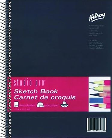 Hilroy Studio Pro Sketchbook, 8-1/2 X 11 Inches, 50 Pound