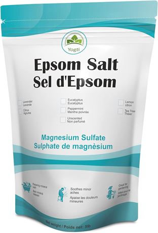 Yogti Natural Epsom Salt- Canadian Brand 5 pound