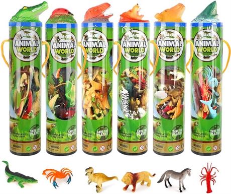 84 Pieces Animal Toys Dinosaur Sea Insect Animal Farm Reptile Figures