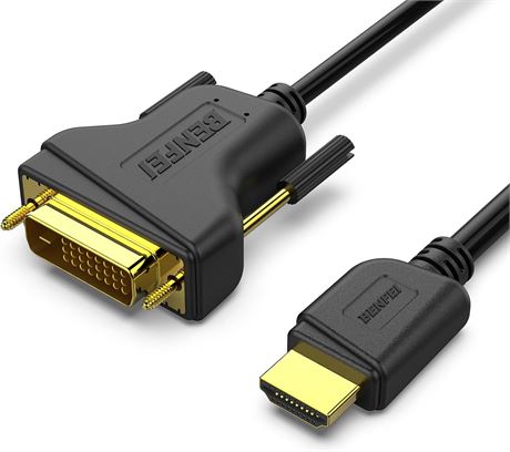 BENFEI HDMI to DVI, Bi Directional DVI-D 24+1 Male to HDMI Male Adapter