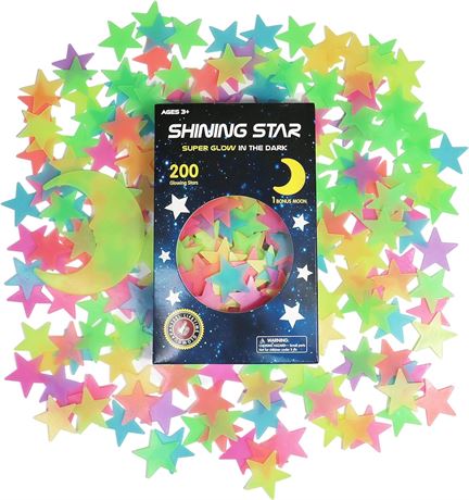 Glow in The Dark Stars Stickers for Ceiling, Adhesive 200pcs