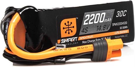 Spektrum 14.8V 2200mAh 4S 30C Smart LiPo Battery: IC3, SPMX22004S30