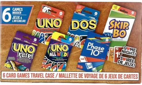 Mattel UNO Travel Case with Six UNO Card Games | For Ages 7+