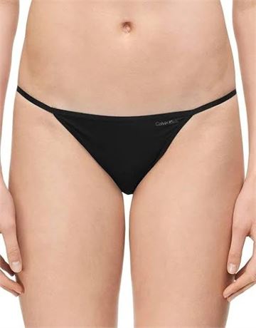 Small Calvin Klien Women's Black Underwear Sleek String Bikini