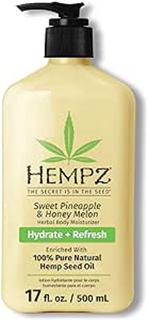 17oz Hempz Sweet Pineapple & Honey Melon Moisturizing Skin Lotion, Natural Hemp