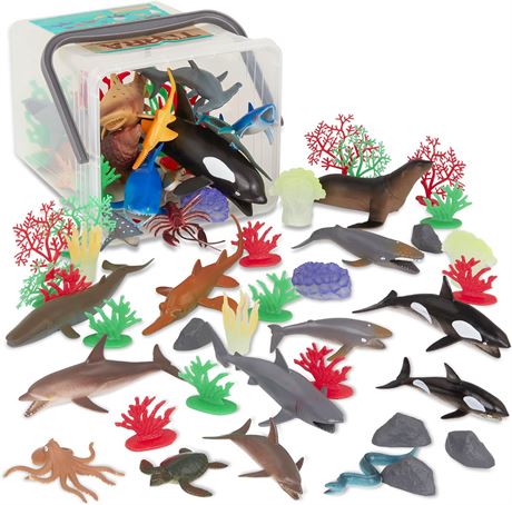 Terra by Battat – Marine World – Assorted Plastic Fish & Sea Creature Miniature