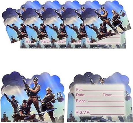 20PCS Video Game Invitation Cards for Kids Birthday, video Game Party suppies