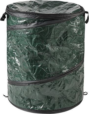 Wakeman Collapsible Trash Can - Pop Up 44-Gallon Outdoor Portable Garbage Bag