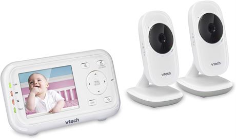 Vtech Vm3252-2 Baby Monitor 2cameras, Video Baby Monitor With 2.8" LCD Screen