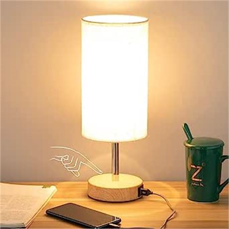 Yarra-Decor Bedside Table Lamp with USB Port - Touch Control for Bedroom