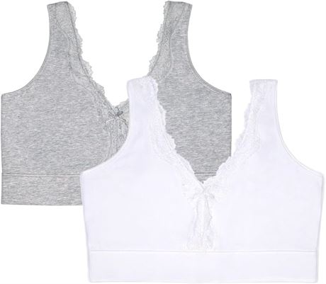 5XL - Fruit of the Loom Womens Full Coverage Wireless Cotton Bralette