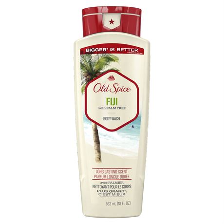 18 fl oz Old Spice Body Wash for Men Fiji with Palm Tree Scent, All Skin Types