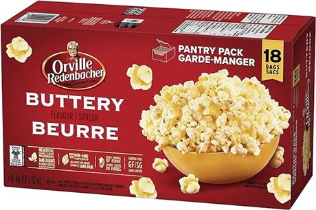 Orville Redenbacher Microwave Popcorn, Buttery (18 Pack)