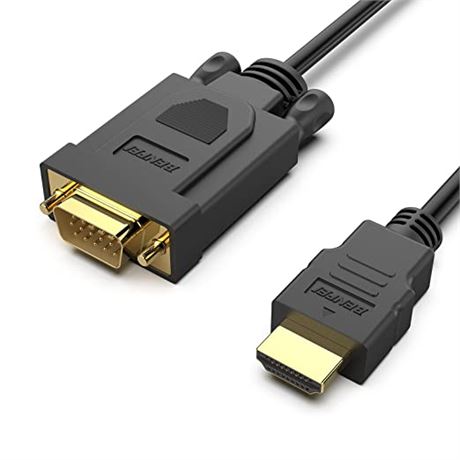 BENFEI HDMI to VGA 6 Feet Cable, [Uni-Directional] HDMI(Source) to VGA(Display)