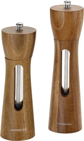 Rachael Ray Tools and Gadgets 2-Piece Natural Acacia Salt and Pepper Grinder Set