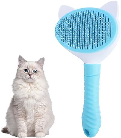 Barley Ears Cat Dog Brush for Shedding, Self Cleaning Slicker Pet Grooming Brush