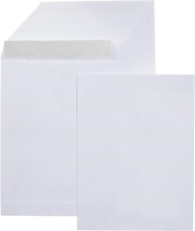 AmazonBasics Catalog Mailing Envelopes, Peel & Seal, 9x12 Inch, White, 250-Pack