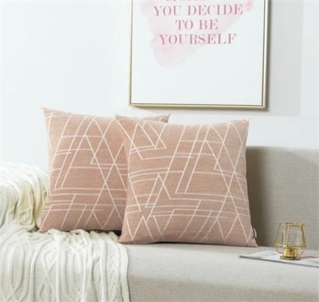 18 X 18 Blush pink Novruz Geometric Pillow Cover (Set of 2)
