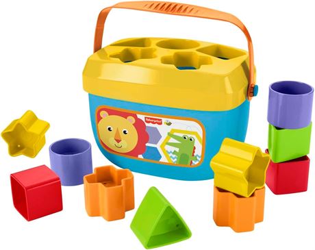 Fisher-Price Stacking Toy Baby’s First Blocks Set of 10 Shapes for Sorting Play