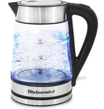 1.7L Cordless Electric Glass Kettle With Auto Shut-Off