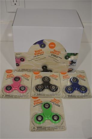 Box of 24 Digit Fidget Spinners Black + Green + Pink + Purple