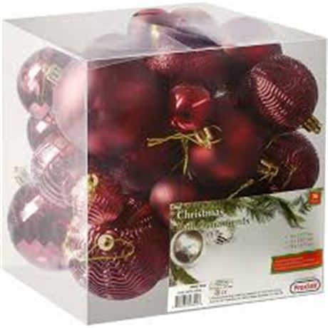 PREXTEX Christmas Tree Ornaments - Wine Red Christmas Ball Ornaments Set