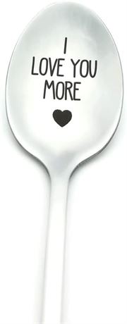 Cenrren I Love You More Spoon Gifts, Silver, Spo006, 7.67x1.26Inch