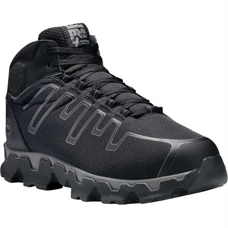 Size 11W Men's Timberland PRO Powertrain Mid Alloy Toe EH Work Shoe Black/Grey