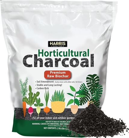 Harris Horticultural Charcoal, Premium Biochar Soil Amendment for Plants