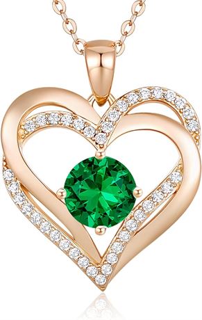 925 Sterling LOUISA SECRET Love Heart Birthstone Necklaces for Women