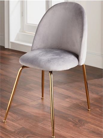 Set of 2 velvet dining chairs - gold legs by Native