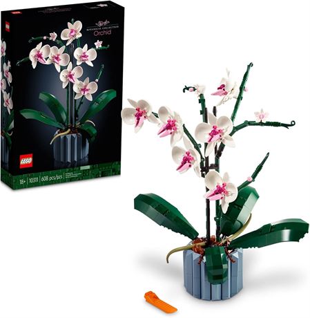 LEGO Icons Orchid Artificial Plant, Building Set with Flowers, 10311