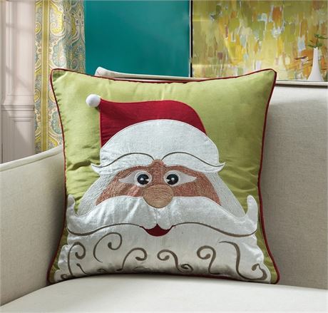 Isbell Polyester Holiday Throw Pillow Santa Face