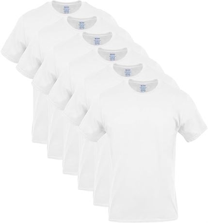 SMALL - Gildan mens Crew T-shirts, White