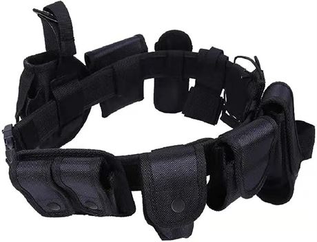 HUNANBANG 10 in 1 Duty Belt Black Law Enforcement Tactical Equipment System Set