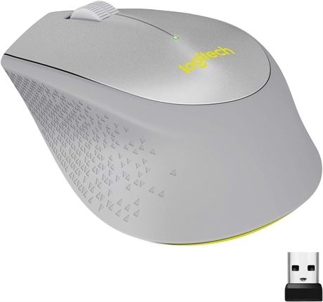 Logitech M330 SILENT PLUS Wireless Mouse, 2.4GHz with USB Nano Receiver (Grey)