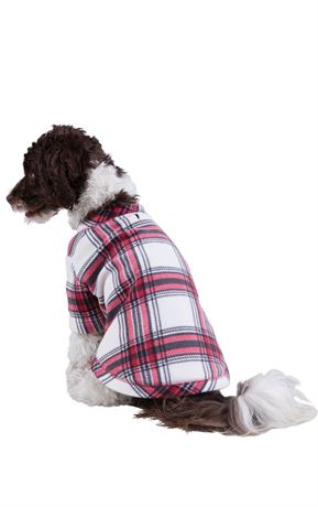 LRG - PAJAMAGRAM Fireside Dogs Plaid Fleece Pajamas.