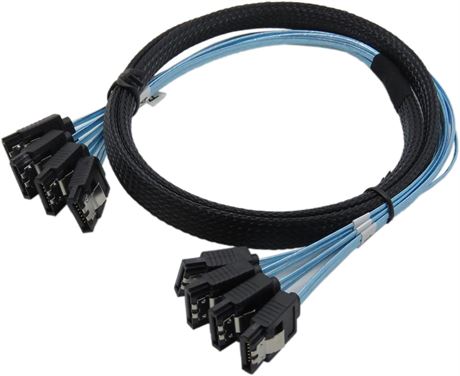 1m CableDeconn High Speed 6Gbps 4pcs/set Sata Cable Sas Cable for Server (H0101)