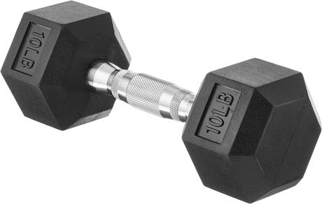 Amazon Basics Rubber Encased Hex Dumbbell Weight: 10 Pounds, Pack of1