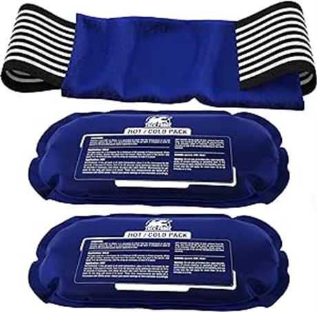 Ice Pack (3-Piece Set) – Reusable Hot and Cold Therapy Gel Wrap Support Injury