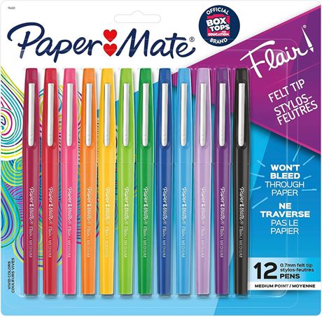 Paper Mate Flair Felt Tip Pens | Medium Point 0.7 Millimeter Marker Pens