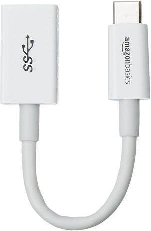 Amazon Basics USB-C to USB-A 3.1 Gen1  Female Adapter Cable Converter, 5Gbps
