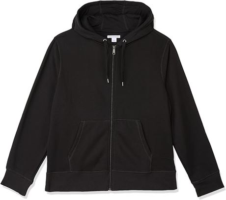 SMALL -  Essentials Men's Full-Zip Hooded Fleece Sweatshirt, Black