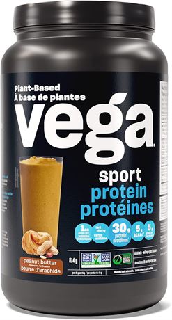 Vega Sport Protein Vegan Protein Powder, Peanut Butter (19 Servings), 814g